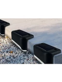 12LI Paket Solar Güneş Enerjili Şarj Edilen Köşebent Merdiven Veranda Bahçe LED Lamba Siyah Solar Onikilii D21 12 ADET - 5