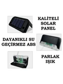 Solar Güneş Enerjili Şarj Edilen Köşebent Merdiven Veranda Bahçe LED Lamba Siyah D21 TEK ADET - 3