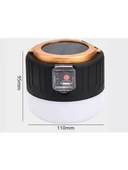 G-300W Kamp Lambası Solar Güneş Enerjili Ampül 26SMD LED Şarjlı El Feneri Powerbank 4mod D18 - 1