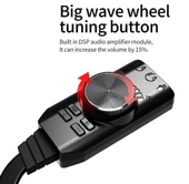 PrimeX PX-GS3 Plextone GS3 Mark II Sanal Gaming 7.1 Kanal USB Ses Kartı, Gaming Ses Kartı PUBG ve Lol Ses Efektleri Dahil, Mikrofon ve 3.5mm Çift Kulaklık Ses Jakı Stereo Ses Kartı Dönüştürücü - 7