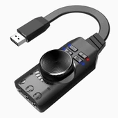 PrimeX PX-GS3 Plextone GS3 Mark II Sanal Gaming 7.1 Kanal USB Ses Kartı, Gaming Ses Kartı PUBG ve Lol Ses Efektleri Dahil, Mikrofon ve 3.5mm Çift Kulaklık Ses Jakı Stereo Ses Kartı Dönüştürücü - 1