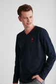 U.S Polo Assn. 18752 Erkek Uzun Kol V Yaka Pijama Takımı - 10