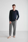 U.S Polo Assn. 18752 Erkek Uzun Kol V Yaka Pijama Takımı - 7