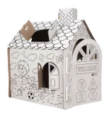 KOLİX Büyük Boy Xxl Karton Boyama Evi Eğitici Ve Öğretici Oyun Evi Oyun Çadırı - 2