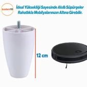 Oval 4 Adet Ayak 12 cm Mobilya Yükseltici Sehpa Kanepe TV Ünitesi Koltuk Ayağı Baza Ayakları Beyaz - 5