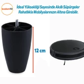 Oval 4 Adet 12 cm (SİYAH) Mobilya Dolap Kanepe Koltuk Baza Ünite Yükseltici Destek Ayağı Ayakları - 7