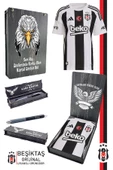 Beşiktaş Orijinal 24-25 Çubuklu Siyah-Beyaz Forma Kalem Hediyeli Özel Tasarım Hediyelik Ahşap Kutulu - 1
