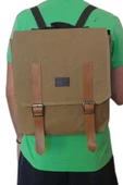 Old Cotton 7000 S Patroit Bag Suya Dayanıklı Camel Mumlu Kanvas Sırt Okul Seyahat 15.6 Laptop Çantası - 2