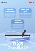 OXS S5 Dolby Atmos HDMI Earc, Dolby Atmos 3.1.2 Dahili Subwoofer Tv Için Sound Bar - 6