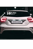 Bursa 16 Plaka Kodlu Beyaz Araç Sticker İnegöl İlçe Yazılı Özel Tasarım 40x8 cm  Şehir ve İlçe Temalı Kaliteli Sticker - 4
