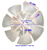 Fön Makinesi Pervanesi Plastik 7 Kanat Şeffaf - 1