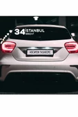 İstanbul 34 Plaka Kodlu Beyaz Araç Sticker Şişli İlçe Yazılı Özel Tasarım 40x8 cm  Şehir ve İlçe Temalı Kaliteli Sticker thumbnail 4