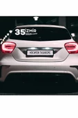 İzmir 35 Plaka Kodlu Beyaz Araç Sticker Bornova İlçe Yazılı Özel Tasarım 40x8 cm  Şehir ve İlçe Temalı Kaliteli Sticker - 4