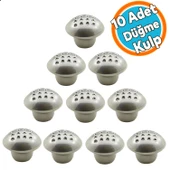 10 Adet Düğme Mobilya Mutfak Kulp Çekmece Dolap Kapak Kulpu Kulbu Krom Metal Kulp - 1