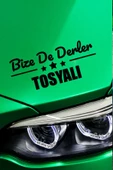 Kastamonu Tosya Siyah Araç Sticker  40x15 cm Bize De Derler  Tosyalı Özel Tasarım Oto Sticker - 1