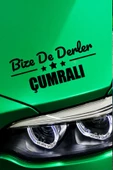 Konya Çumra Siyah Araç Sticker  40x15 cm Bize De Derler  Çumralı Özel Tasarım Oto Sticker - 1