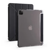 iPad Pro 12.9 2020 (4.Nesil) Kılıf Tri Folding Kalem Bölmeli Standlı Kılıf - 1