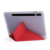 Samsung Galaxy Tab S7 Plus T970 Kılıf Tri Folding Kalem Bölmeli Standlı Kılıf - 5