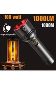 100 watt metal tasarım 1000 lümen 1000 metre zomlu el feneri or-2208-tg - 1