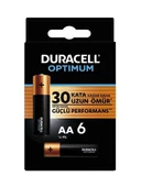 Duracell Optimum AA Pil (6 Adet paket)  Alkalin Pil 1,5V LR6 MX1500 - 1
