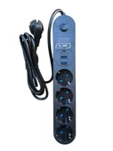 SHOWMAX 4625 4 LÜ 2 MT 2 USB 1 TYPE C GİRİŞLİ TERMAL AKIM KORUMALI GRUP PRİZ - 1