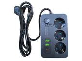 SHOWMAX 4626 3 LÜ 2 MT 2 USB 1 TYPE C GİRİŞLİ TERMAL AKIM KORUMALI GRUP PRİZ - 1