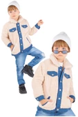 Erkek Çocuk Peluş Mont Kot Pantolon Tarz Takım - 1