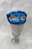 Plastik Pullu Lüks Maske Mavi - 2