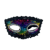 Plastik Pullu Lüks Maske Renkli thumbnail 1