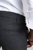 Perpant Slimfit Bitik Kareli Beli Lastikli Ve İplikli Kışlık Kumaş Jogger Pantolon - 9