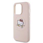 Apple iPhone 15 Pro Kılıf Hello Kitty Orjinal Lisanslı Magsafe Şarj Özellikli Baskı Logolu Uyuyan Kitty Deri Kapak - 8