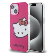 Apple iPhone 15 Kılıf Hello Kitty Orjinal Lisanslı Yazı ve İkonik Logolu Kitty Head Kapak thumbnail 1
