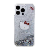 Apple iPhone 15 Pro Max Kılıf Hello Kitty Orjinal Lisanslı İkonik Sıvılı Glitter Kapak - 5