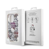Apple iPhone 15 Pro Max Kılıf Hello Kitty Orjinal Lisanslı İkonik Logolu Etiket Graffiti Kapak - 10