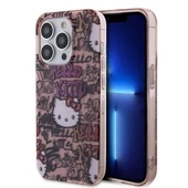 Apple iPhone 15 Pro Max Kılıf Hello Kitty Orjinal Lisanslı İkonik Logolu Etiket Graffiti Kapak - 1