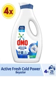 Omo Sıvı Çamaşır Deterjanı Active Fresh Cold Power Beyazlar 1690 ml X 4 - 1