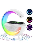 Bluetooth Hoparlör Taşınabilir Kablosuz Hızlı Şarj İstasyonu Standı Rgb Led Renkli Ses Bombası 15W - 1