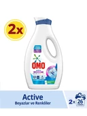 Omo Sıvı Çamaşır Deterjanı Active Beyazlar ve Renkliler İçin 26 Yıkama 1690 Ml x 2 - 1
