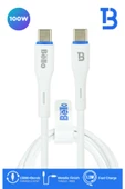 TYPE-C TYPE-C Beyaz Hızlı Şarj Data Kablosu 100W 1.2m BA-01 100w - 1
