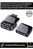IOS Android Powerbankli Ledli Kablosuz Bluetooth Kulaklık Siyah - 1