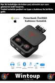 Kablosuz Tws Kulaklık Mikrofon Led Powerbank Hızlı Şarj Bluetooth Kulaklık thumbnail 2