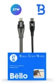 TYPE-C Lightning Standlı Koruyuculu Örgülü Hızlı Şarj Data Kablosu 27W 1.2m BA-02 27w - 3