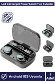 M10 Earbuds Kulak Içi Tws Bluetooth Kulaklık Led Göstergeli Powerbankli Kablosuz Wireless V5.1 thumbnail 1