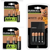 Duracell Cef 14 Şarj Cihazı ve 4 Adet 1300 Mah Aa Şarj Edilebilir Pil ve 4 Adet 750 Mah Aaa Şarj Edilebilir Pil - 1