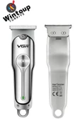 Ultra İnce T Bıçak Mini Tasarım Şarjlı Gümüş Profesyonel Saç Sakal Tıraş Makinesi - 2