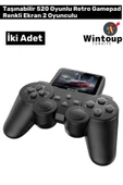 Mini Nostalji Mario Atari Sup Taşınabilir 520 Oyunlu Mini Atari Oyun Konsolu Siyah 2 Adet - 1