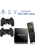 8k Android TV Wifi Kablosuz Çift Kol Retro Oyunlar Game Stick 64gb Hafıza 10000 Oyun Atari thumbnail 3