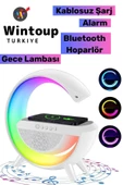 G Bluetooth Hoparlör 15w Kablosuz Hızlı Şarj / Alarm / Çalar Saat / Gece Lambası / Ambiyans Led Işık - 1