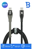 TYPE-C TYPE-C Standlı Koruyuculu Örgülü Hızlı Şarj Data Kablosu 100W 1.2m BA-02 100w - 1