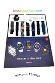 Akıllı Saat Watch 4 Suit Geniş Ekran 7 Kordon Hediyeli Akıllı Saat 7in1 Strap Smart Watch thumbnail 1